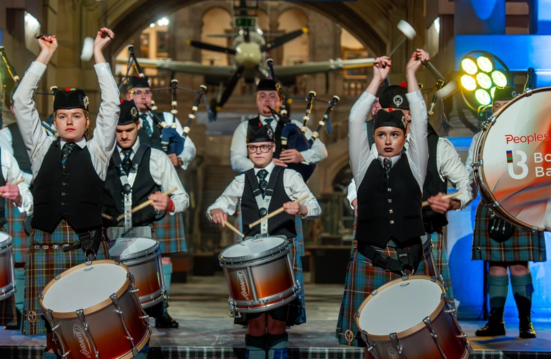 Pipe and Drum Band Entertaining Delegates - Reel Time Events